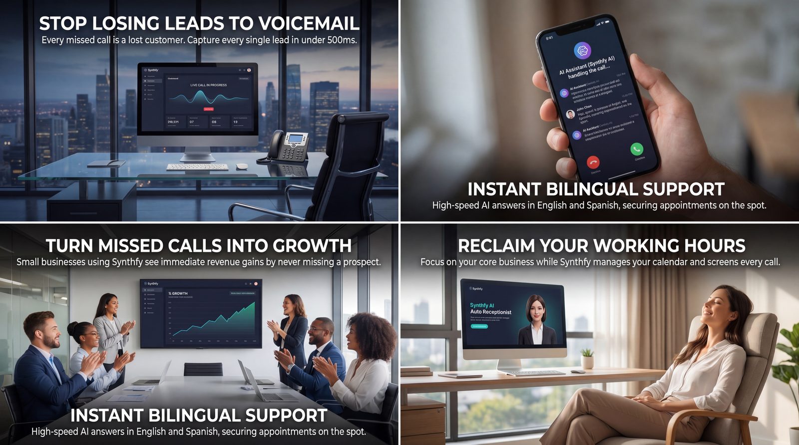Bilingual AI receptionist app, Spanish speaking virtual assistant, AI customer service in English and Spanish, Automated appointment booking for Hispanic markets, Recepcionista IA, Inteligencia Artificial para empresas, Call answering service bilingual