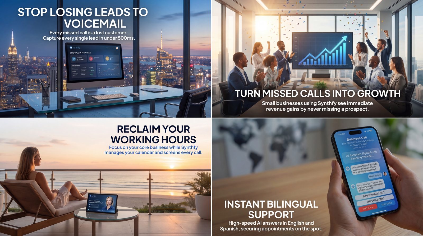 Bilingual AI receptionist app, Spanish speaking virtual assistant, AI customer service in English and Spanish, Automated appointment booking for Hispanic markets, Recepcionista IA, Inteligencia Artificial para empresas, Call answering service bilingual